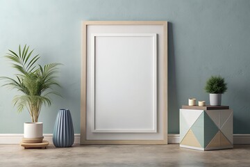 Blank Frame Mockup Neutral Interior Wall Design