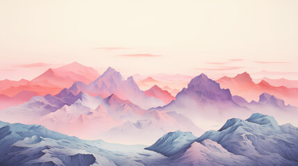 Fototapeta premium colorful frozen liquidus mountains surrounded illustration abstract background decorative painting