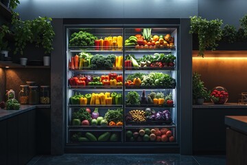 Vibrant fresh produce display in modern kitchen setting for healthy living inspiration