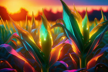 Generated image, Pflanze bunt, fantasievoll