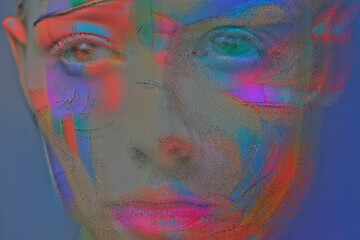 Reference Image, Gesicht bunt, Hintergrund , fantasievoll