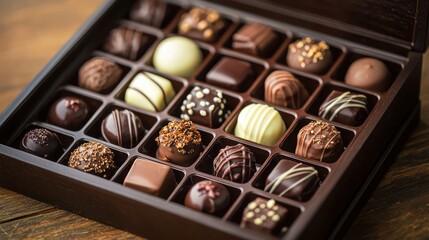 Luxury chocolate box with a magnetic lid