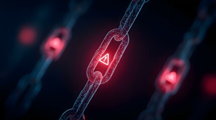 with chains locking data streams and warning signs