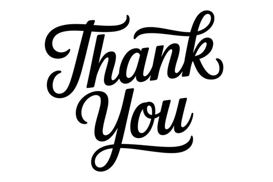 Thank you calligraphy gratitude appreciation card