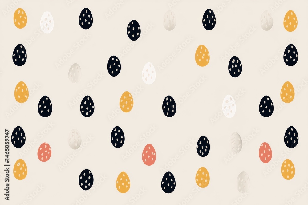 Aufkleber Symmetrical Flat Pattern of Colorful Egg Icons on a Light Background Ideal for Festive Designs and Spring-Themed Decorations Generative AI