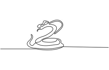 Snake in one continuous line. One line drawing, minimalism. Vector illustration.