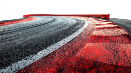 black asphalt road isolated on transparent background