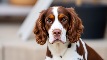 Brown and White English Springer Spaniel Dog
