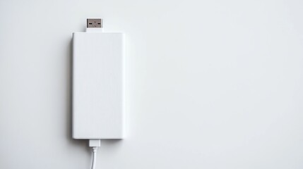 White rectangular portable battery charger
