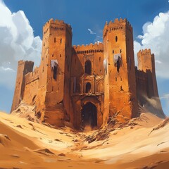 Ancient Desert Castle A Majestic Ruin in the Sands
