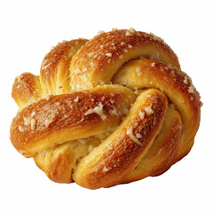 Fototapeta premium Golden Brown Braided Bread Roll, Close-up Studio Shot