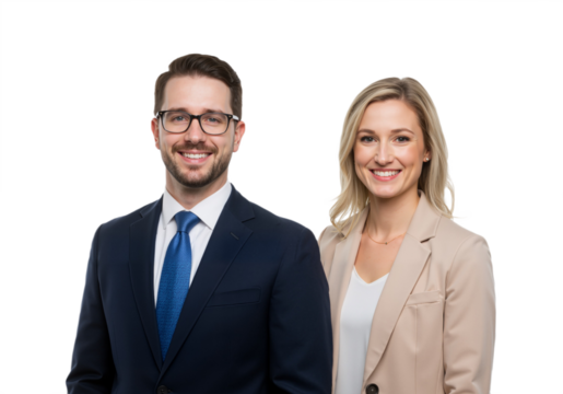 Man and Woman Business Professional isolated on a transparent background