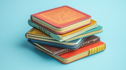 Stack of colorful, small books