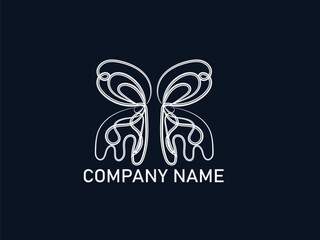 Abstract Butterfly Logo Design for Company Branding Elegant Minimalist Line Art Style