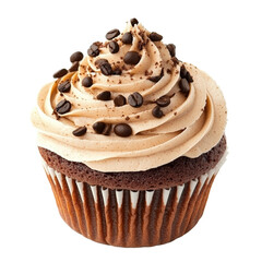 Indulgent Coffee Flavored Cupcake with Creamy Topping and Beans
