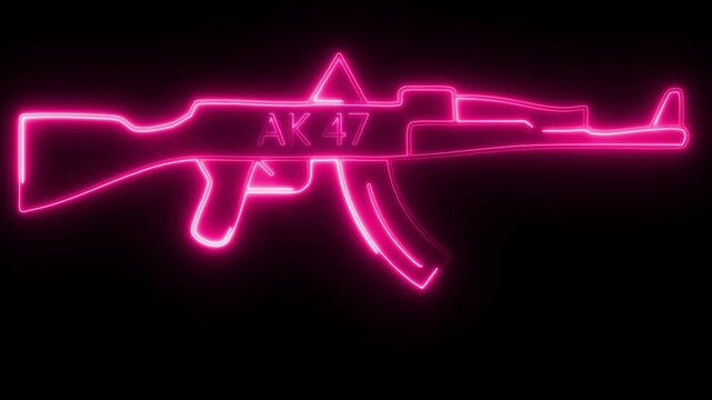 AK 47 Transforming 3D Animation With Alpha Video