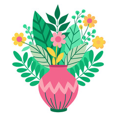 Vibrant Floral Arrangement in Pink Vase Spring Summer Design