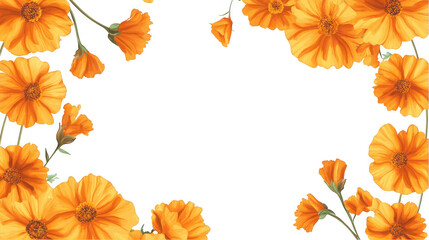Orange Flower Frame Border