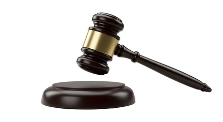 Wooden gavel isolated on black background