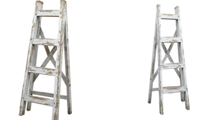 White wooden ladder decor