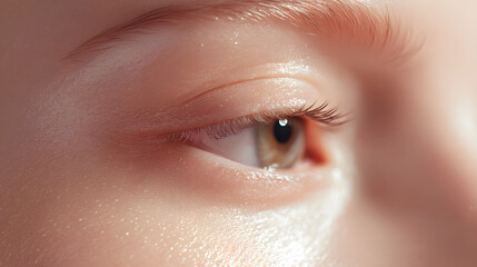 Obraz premium Close-up action of eye capturing emotion studio setting macro photography artistic viewpoint