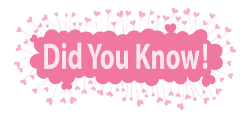 Did You Know word in pink hearts background