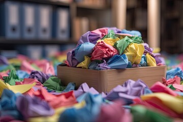 Crumpled Papers in Box