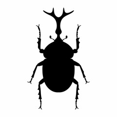 Rhino beetle silhouette. Flat image