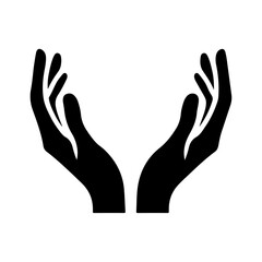 AI Generated Hand Vector Silhouette Isolate White Background