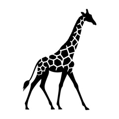 Obraz premium AI Generated Giraffe Vector Silhouette Isolate White Background
