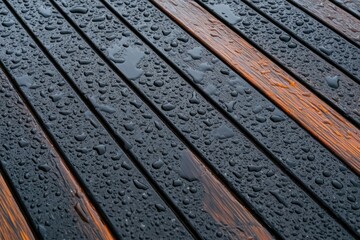 Fototapeta premium Luxury Black Granite Countertop with Water Droplets in Elegant Kitchen