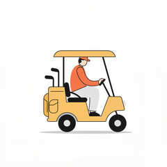 Golf cart vector for LIV Golf materials, sport blogs, and site illustrations