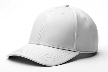 Fototapeta premium Clean White Baseball Cap Isolated on White Background - Modern, Stylish Headwear for Sports, Casual Wear, and Fashion Accessories