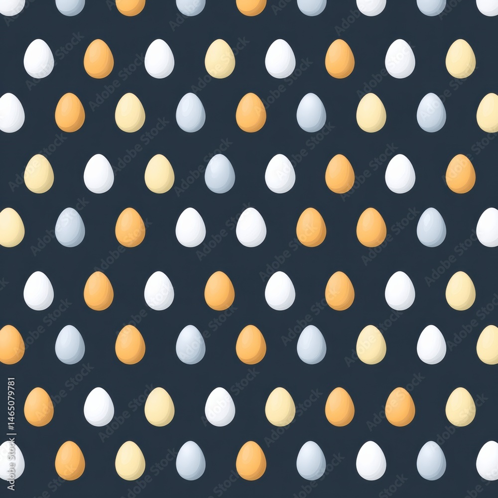 Leinwandbilder symmetrical flat pattern of colorful egg icons on a dark background for decorative purposes generati