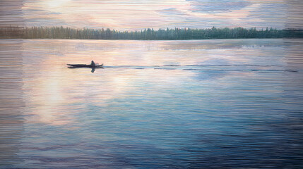 Fototapeta premium Crayon Boat Drawing