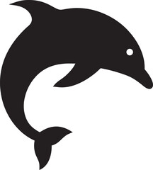 dolpin logo icon silhouette vector style with whit 29