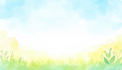 Obraz premium Serene sunrise over lush green field nature scene soft pastel colors tranquil environment wide-angle view calmness and renewal