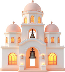 3D Rendered Charming Church Building
