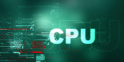 2d illustration Central Processing Unit
