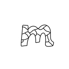 mosaic stain letters icon