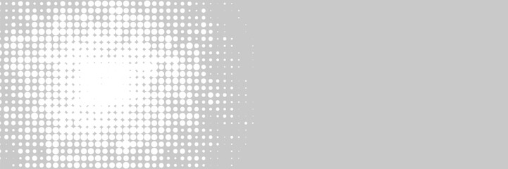 Set of halftone dots gradient pattern texture isolated on white background. Straight dotted spots using halftone circle dot raster texture. Vector blot half tone collection.
