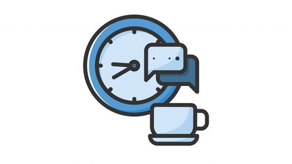 Animated coffee break icon. Perfect for employee, business, team, company, job, teamwork, career, professional, corporate, manager, staff, office, partnership, management, businessman and development - Powered by Adobe