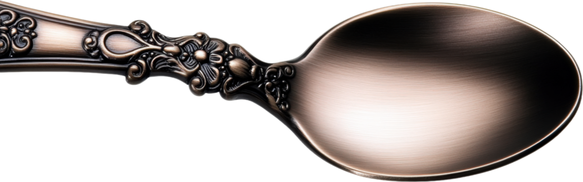 Ornate Decorative Spoon with Brushed Bronze Finish