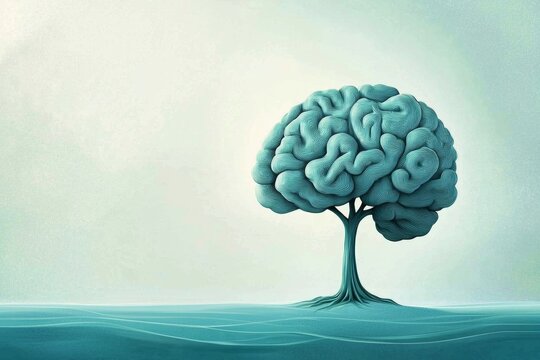 A creative depiction of a tree and brain, highlighting the connection between mindset and development.
