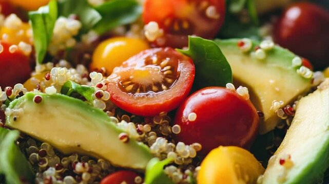 Colorful Quinoa Salad with Avocado and Tomatoes