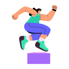 A flat style illustration showing a character doing block exercise