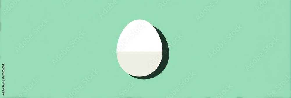 Aufkleber Modern Egg Icon Design on Pale Green Background With Empty Space Below for Creative Use in Various Applications Generative AI