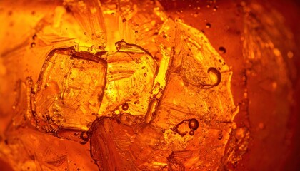 Bubbling liquid action abstract concept close-up photography warm orange environment creative perspective visual art for digital media