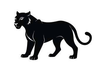 Obraz premium Black panther silhouette on white background