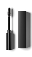 Obraz premium Black Mascara Wand and Tube, Beauty Product Mockup